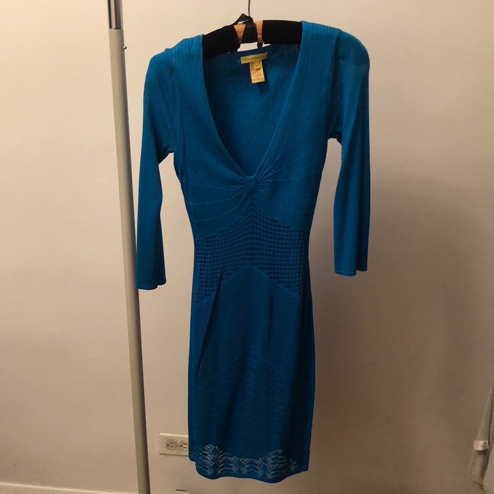Catherine malandrino s/p knit dress 3/4 sleeve blue (lined)